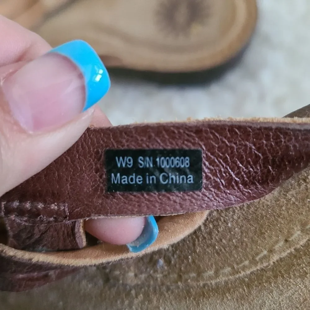 UGG Lanni Leather‎ Slide Sandals sz 9